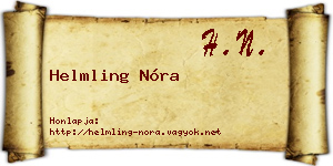 Helmling Nóra névjegykártya